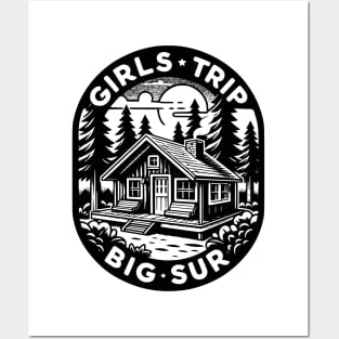 Girls' Big Sur Cabin Trip | Forest Adventure Travel Tee Posters and Art